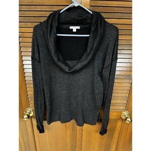 Standard James Perse Cowl Neck‎ Pullover Sweater Top Gray Supima Cotton Size 1